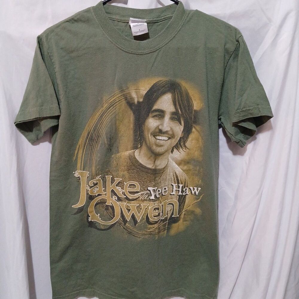 Jake Owen Yee Haw Saddle Up And Hold On Train Green Shirt Size S